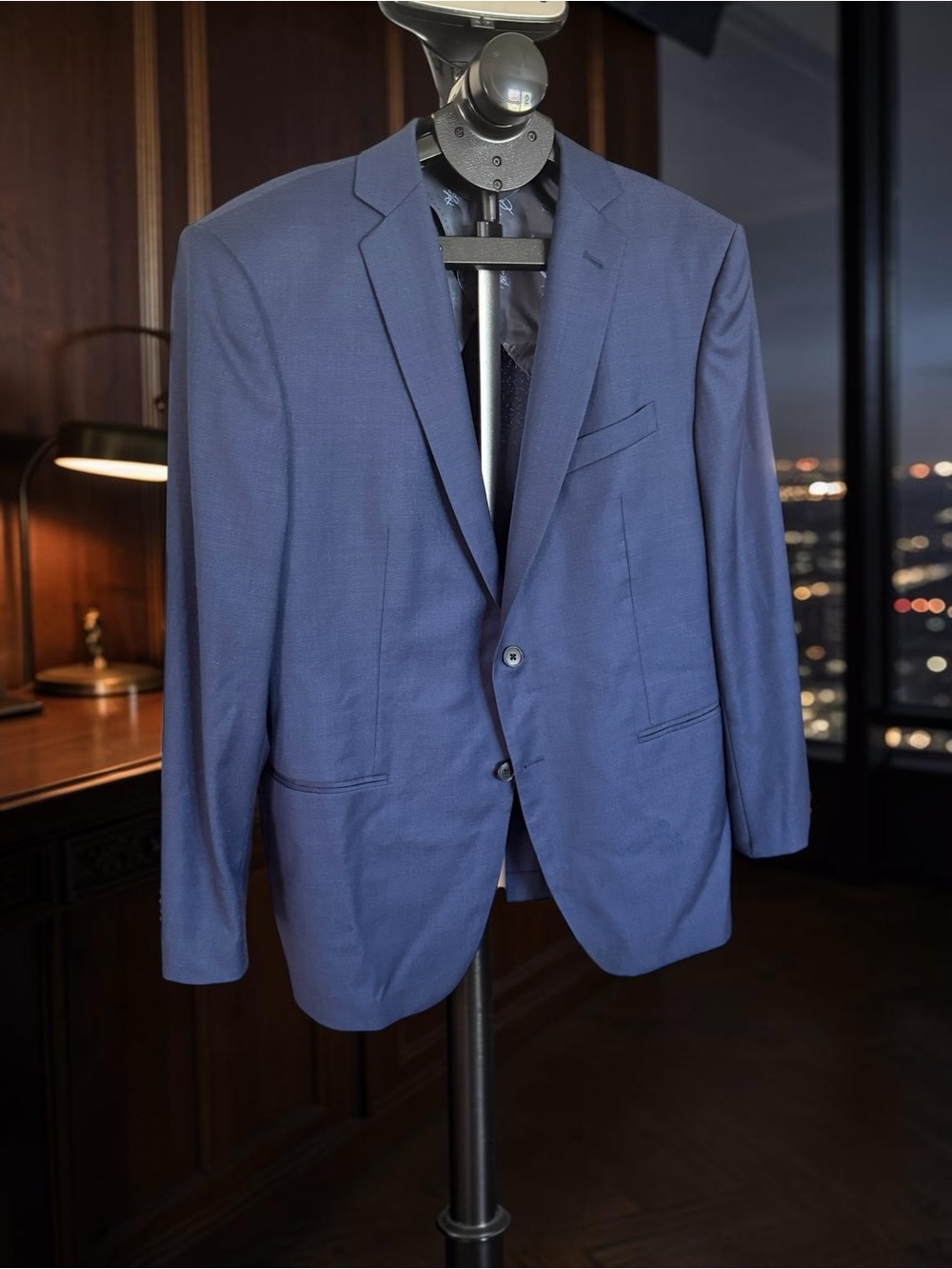 John Varvatos 44R BOND-JB Navy Wool Blazer Cerruti 1881 Fabric Signature Tailore